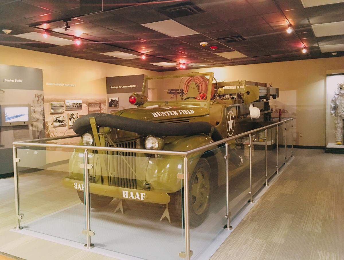 A fire engine that served Hunter Army Airfield in Savannah and other specialized equipment is among the many items on display to visitors at the Fort Stewart Museum in Hinesville, Georgia.