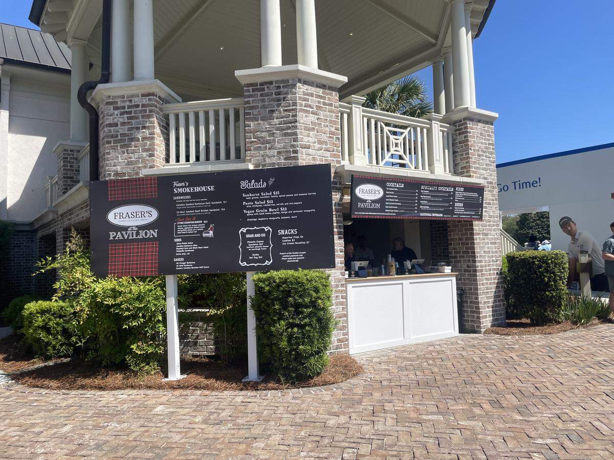 Fraser’s Tavern at The Pavilion offers a limited selection of items, including the Davis Love III Five-Time Champion Burger and fresh salads.