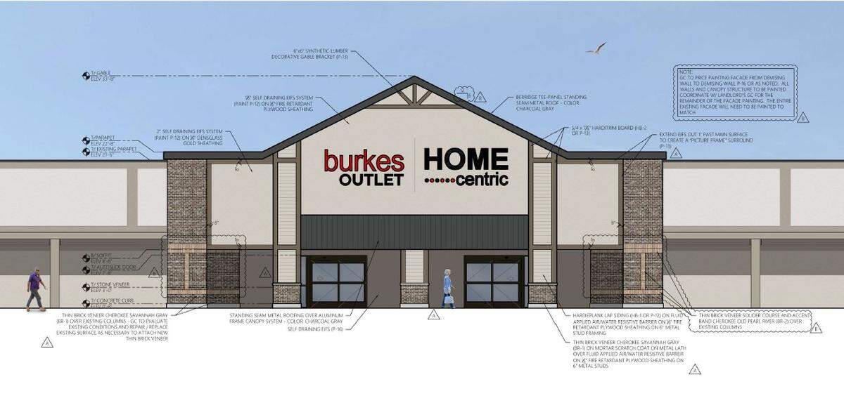 This illustration shows a proposal for the facade at the former Sam’s Club location in Port Royal Plaza. The plans had not been finalized as of December 2019.