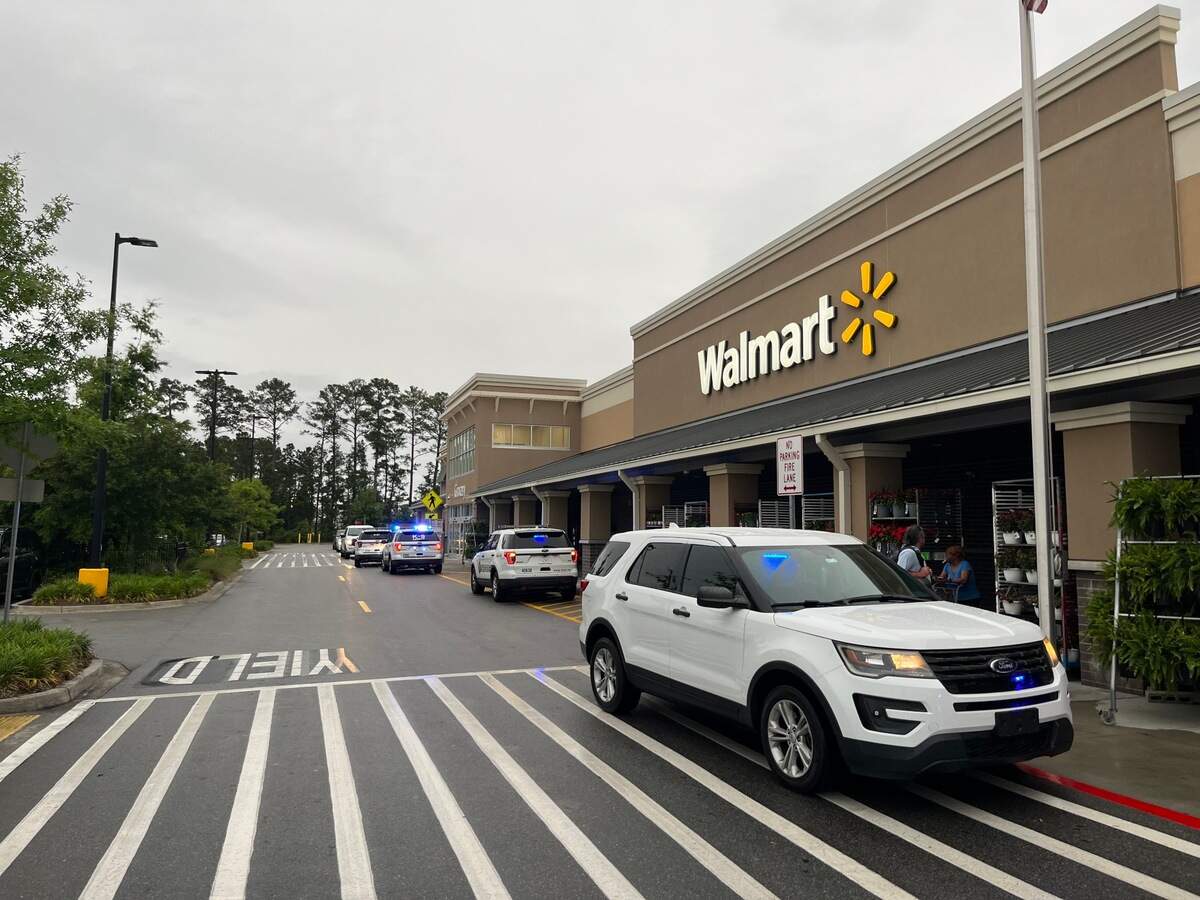 Sheriff’s office deputies and K-9 units respond to the Walmart on Lady’s Island after an attempted armed robbery Thursday evening.