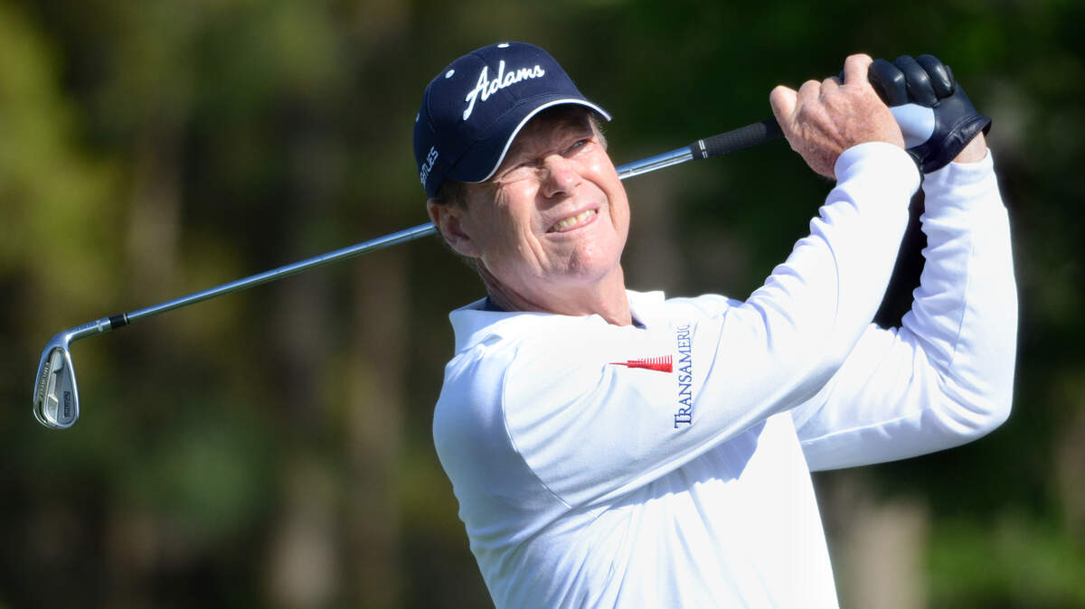 Tom Watson tees off on No. 17 during the first round of the RBC Heritage Presented by Boeing on Thursday at Harbour Town Golf Links in Sea Pines on Hilton Head Island S.C.