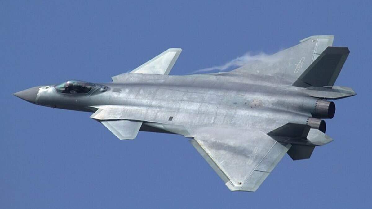 A Chinese Chengdu J-20 “Mighty Dragon” fifth-generation stealth fighter.