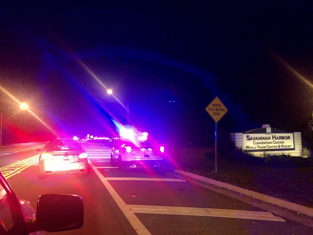 Police raced to the scene on Back River Bridge where a man was knocked into the water by a passing motorist. The crash shut down the Talmadge Bridge and surrounding areas Friday, Jan. 17. 