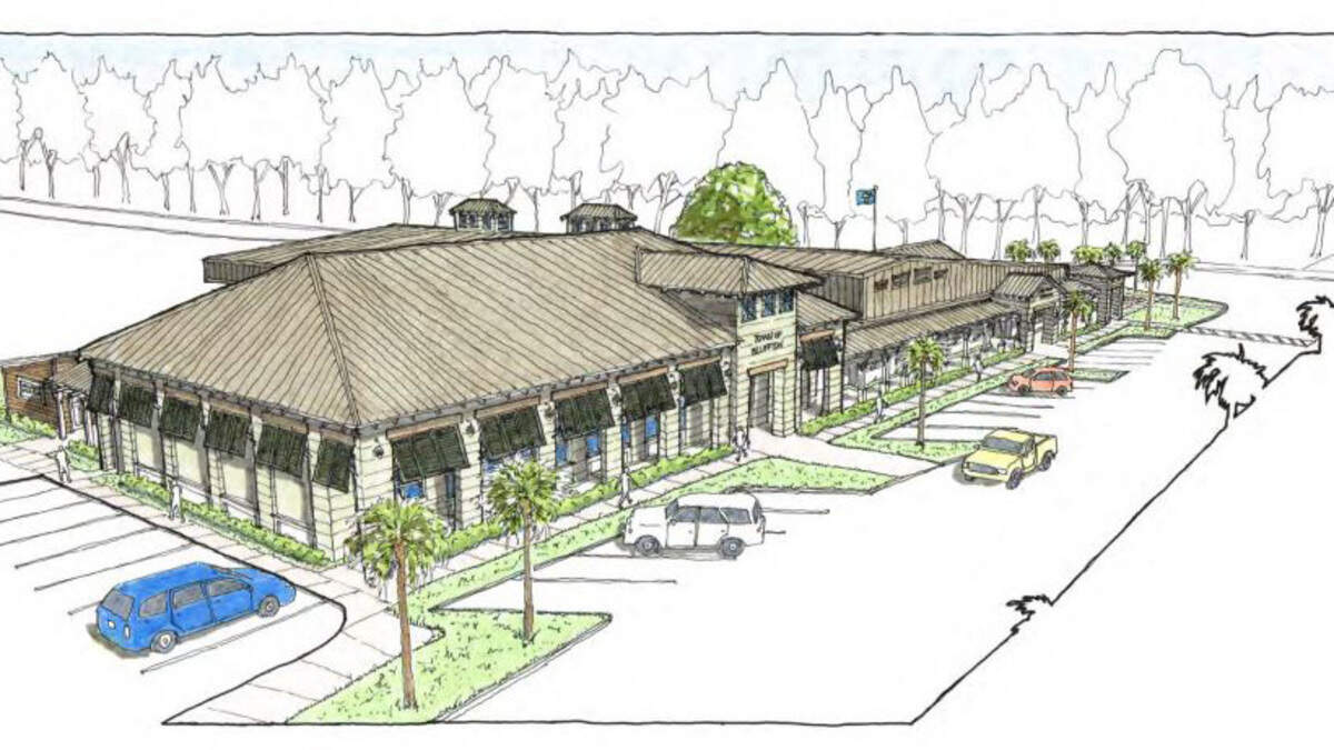 Elevation study of a proposed new town hall for the Town of Bluffton.