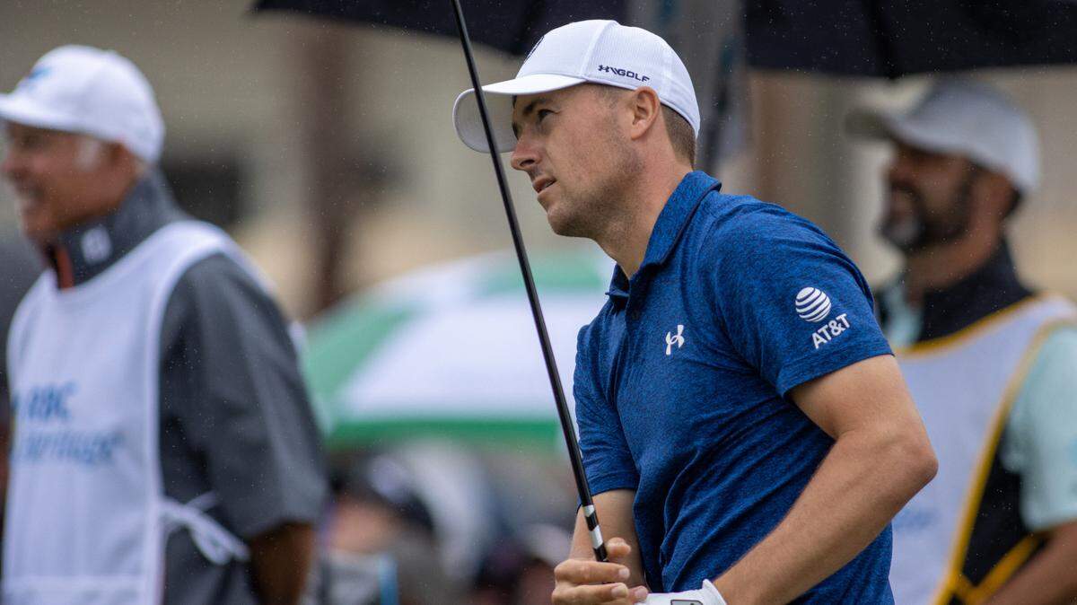 Defending RBC Heritage Presented by Boeing champion Jordan Spieth watches his ball from his tee shot during the first round of the Heritage at Harbour Town Golf Links on Thursday, April 13, 2023 in Sea Pines on Hilton Head Island.