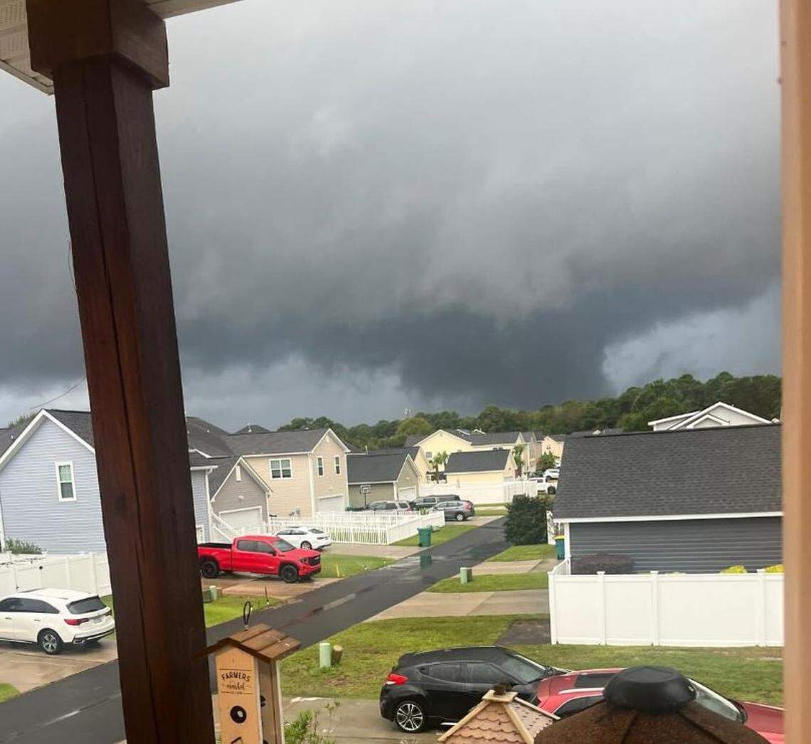 A screen-grab of a “likely” brief tornado touched down in Bluffton on Thursday morning, Sept. 26, 2024. The National Weather Service said the twister is not confirmed.