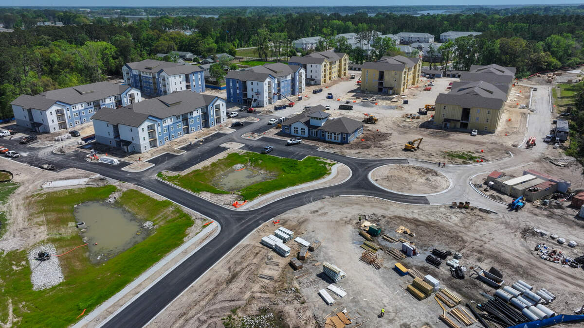 Construction continues on the $73.5 million Preserve at Hanover Park as photographed on April 9, 2025, located off Robert Smalls Parkway in Beaufort. The complex will have a total of 280 units ranging from studios to three-bedroom apartments. According to the developer, amenities will include a fitness center, swimming pool and pickleball courts.