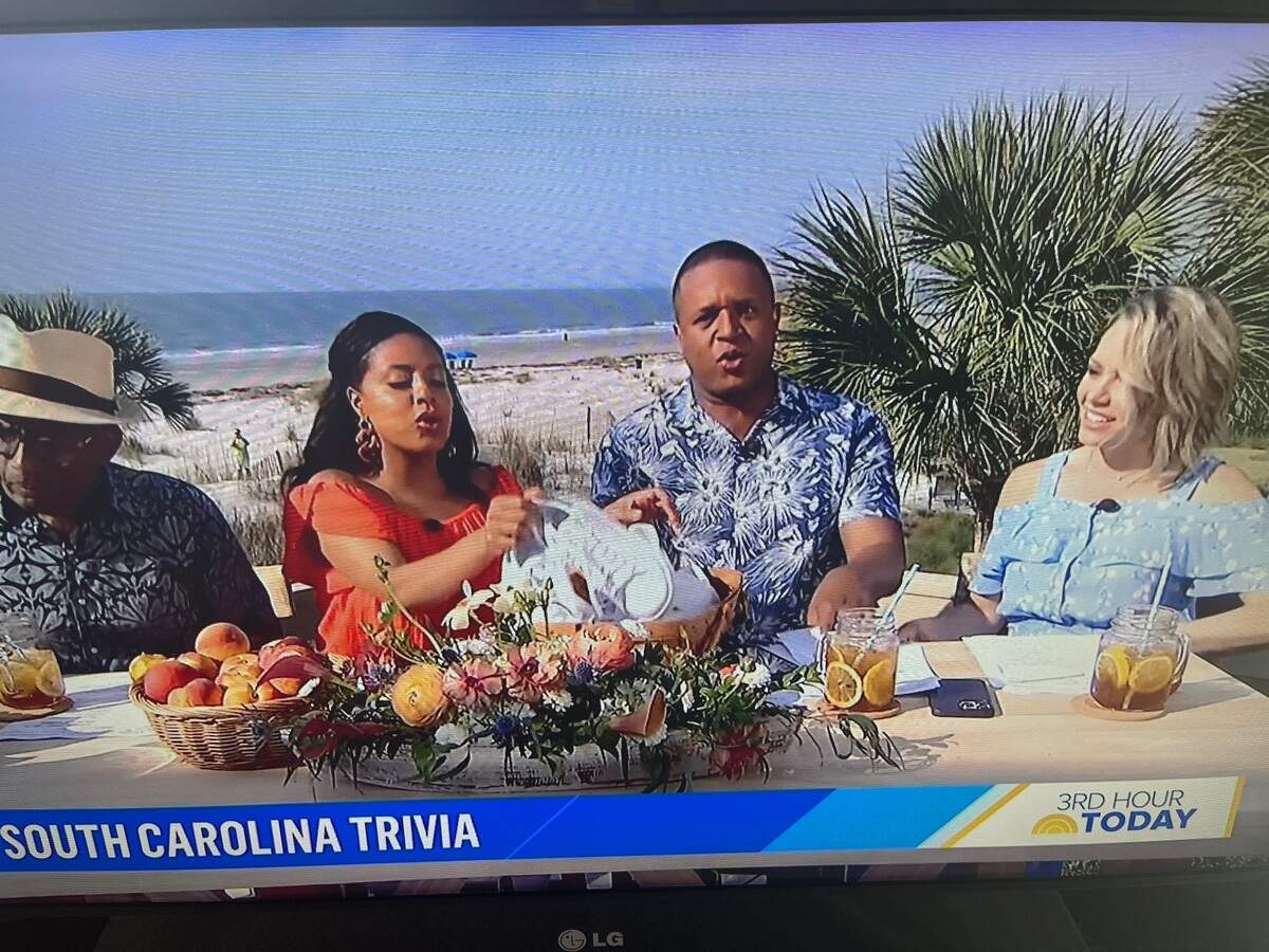 Hosts of the Today Show get class Stan Smith sneakers during Friday’s program, which was broadcast live from a Vrbo vacation home at Hilton Head Island.