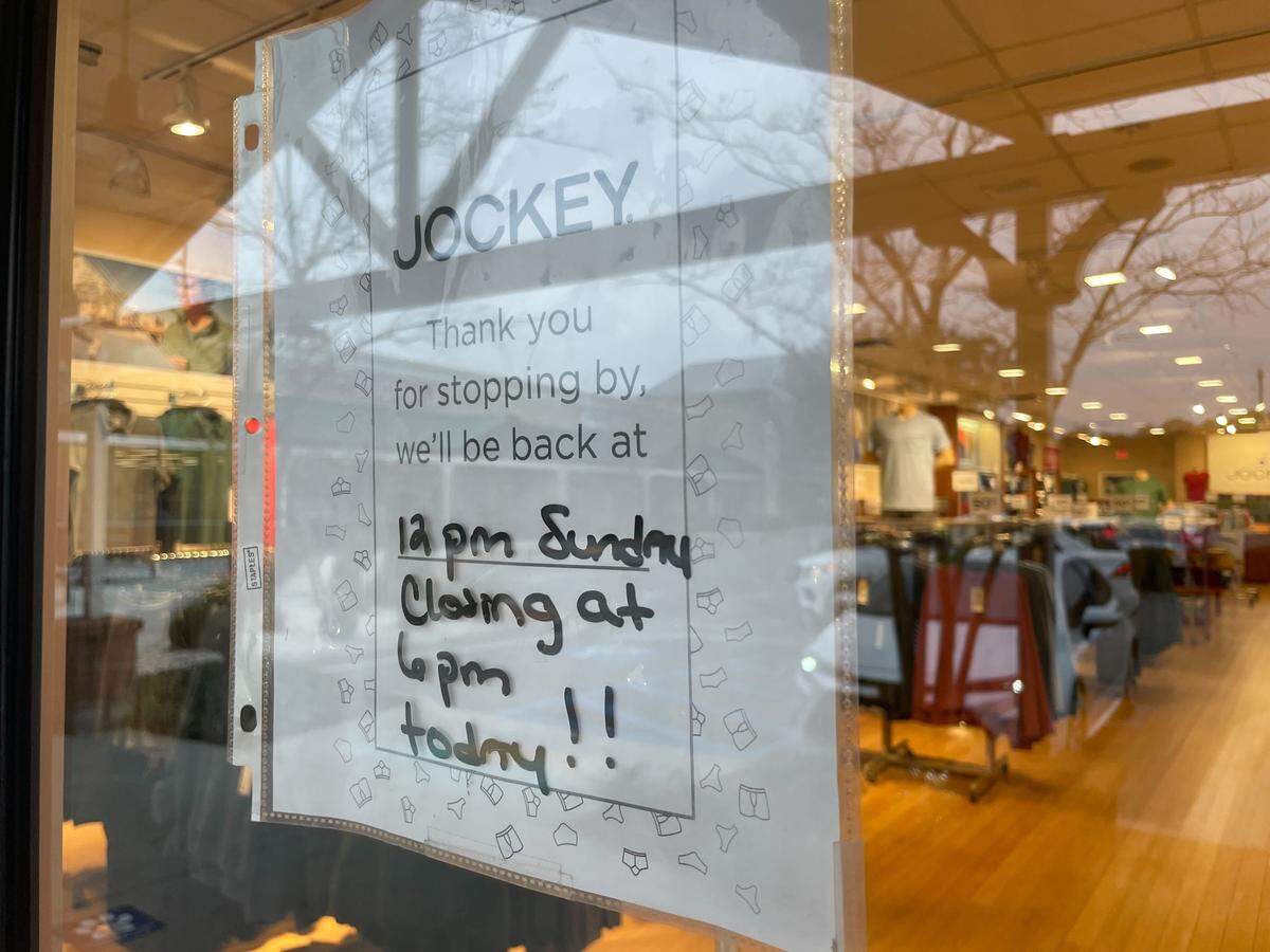 Many stores at the Tanger Outlets in Bluffton are closing early because of the storm.