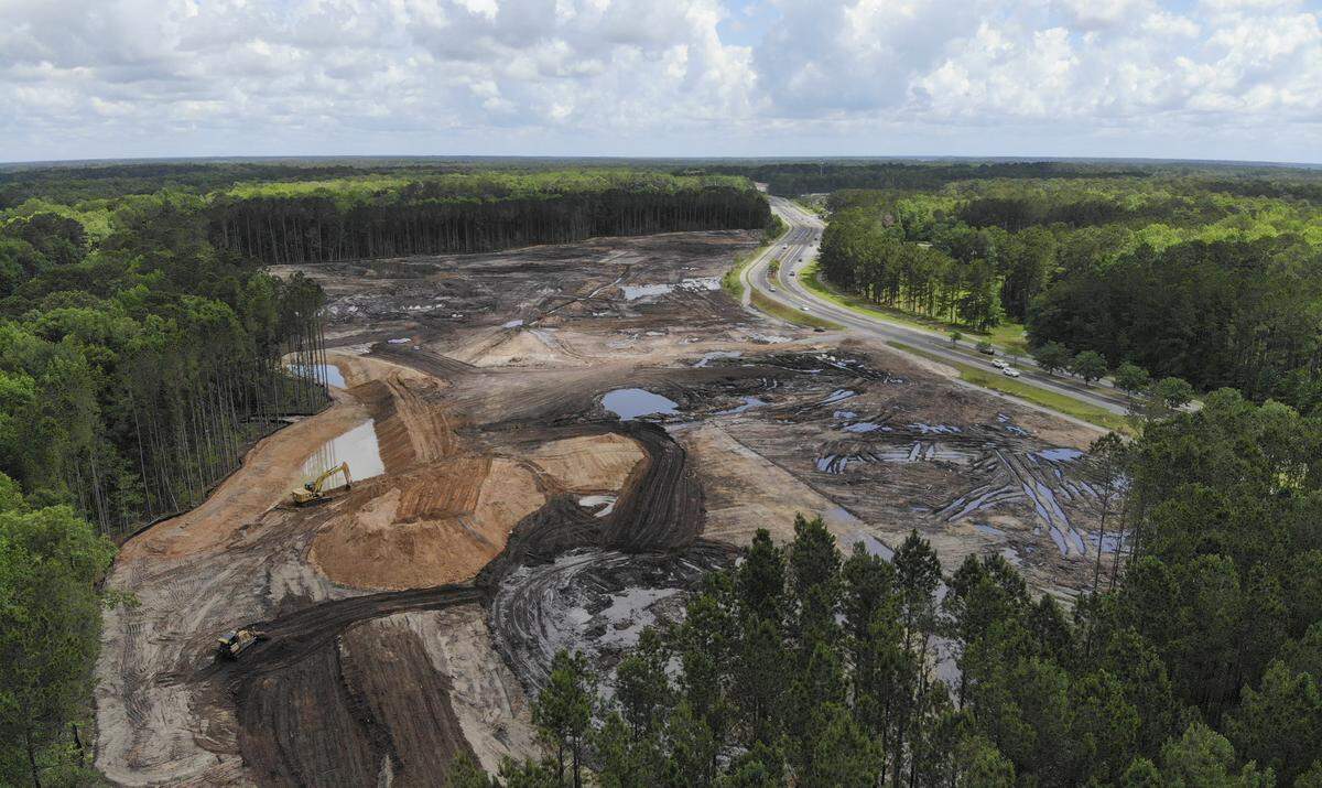The future site of Washington Square can be seen in this drone photo taken on Wednesday which is located off Buckwalter Parkway north of the Bluffton Parkway. The roughly 35 acres will be a live, work development that is walkable according to the developer, Speyside Partners, LLC.