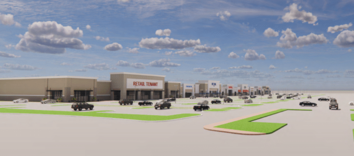 A rendering of the proposed Beaufort Station, a mixed use retail center proposed at the southwest corner of Robert Smalls Parkway and Parris Island Gateway.