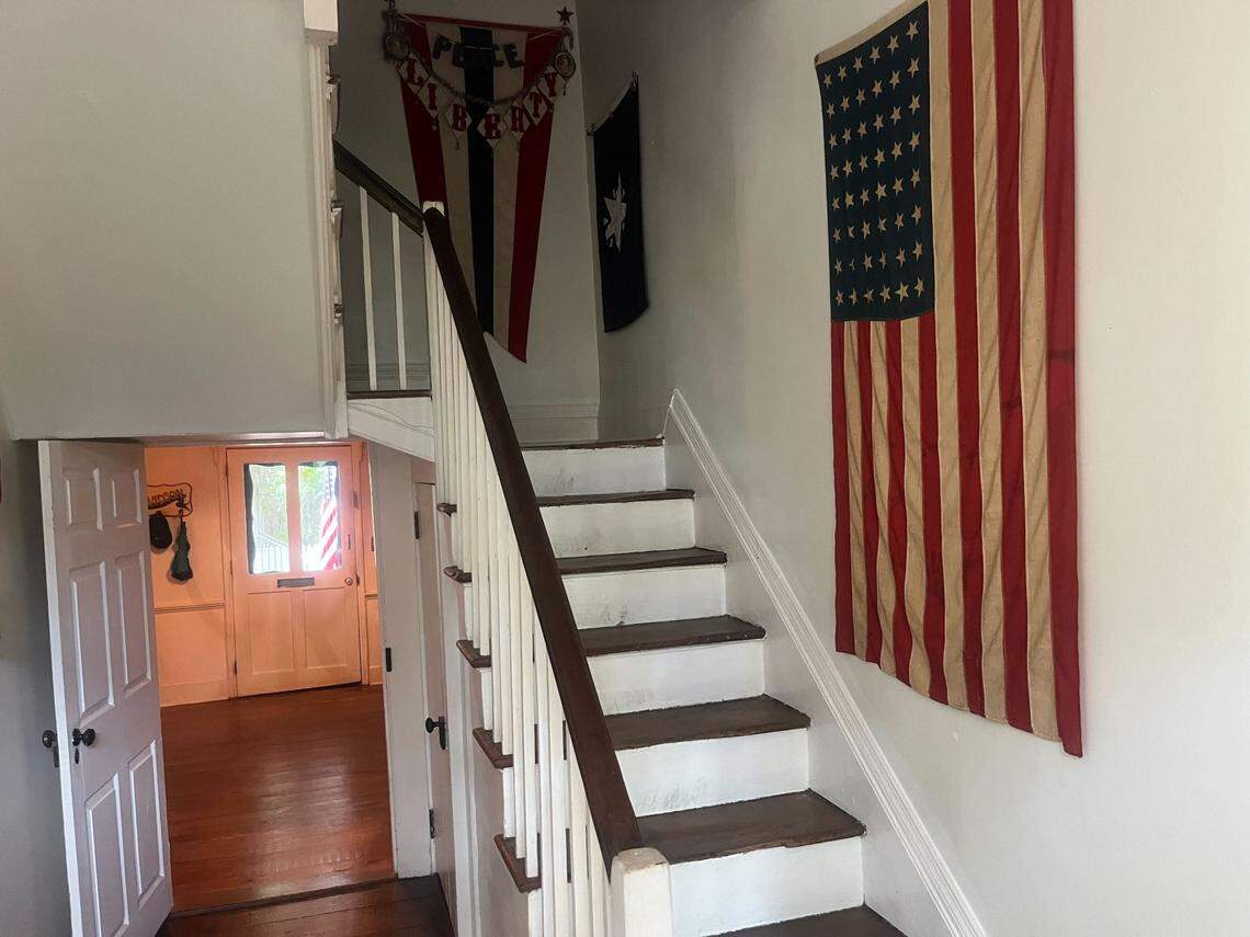 This home on New Street in Beaufort is believed to have been constructed some time around the founding of the United States or shortly thereafter. This staircase is original to the house. “Absolutely original,” says owner David Taub, who is selling the property.