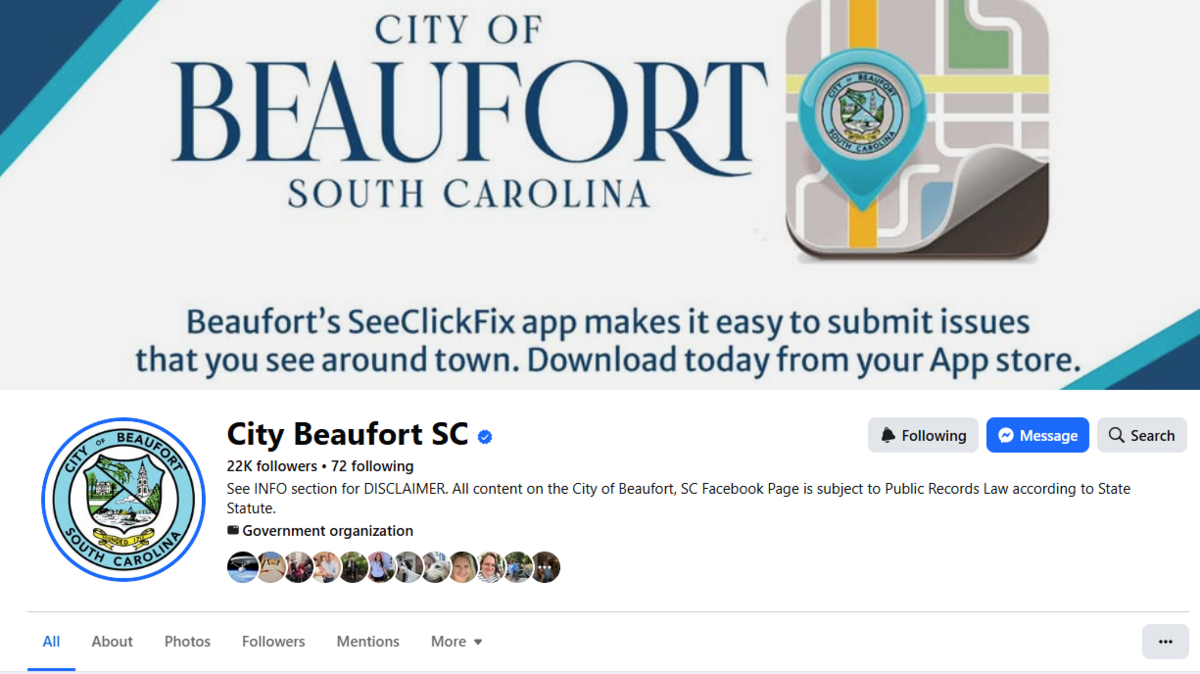 The city of Beaufort has approved a new social media comments policy.