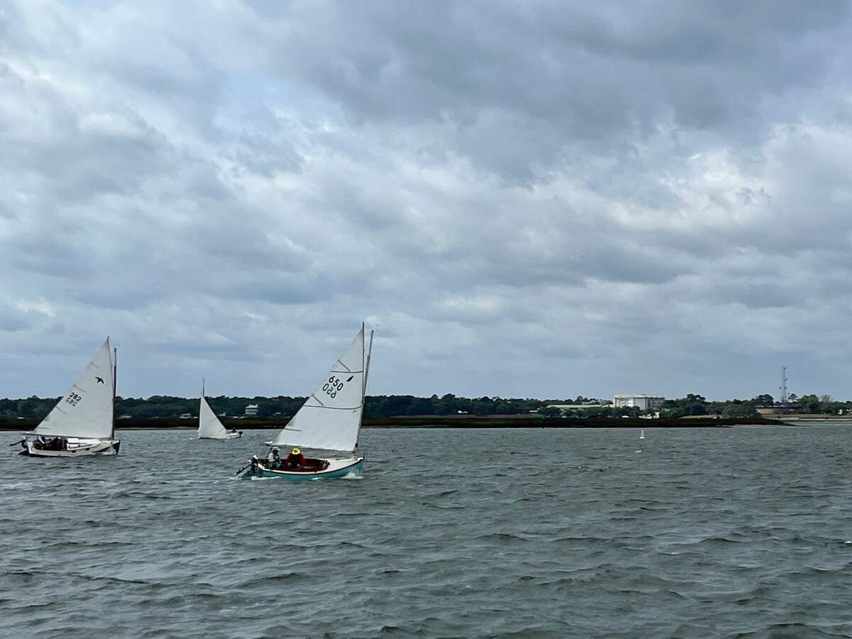 Competitors in the The Santa Elena Regatta were flying across the Beaufort River near downtown Beaufort Saturday thanks to high winds.