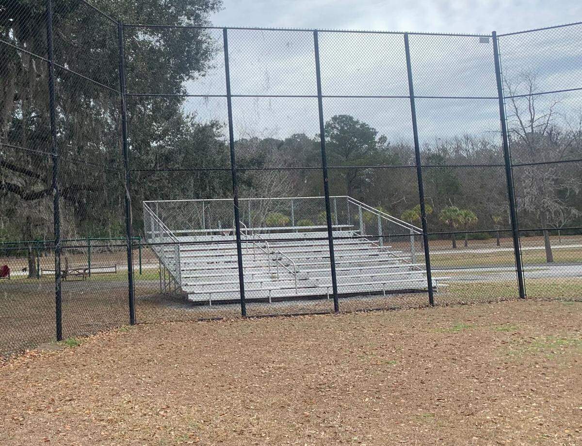 New Bleachers and a new backstop are some of the improvements that have come to Eagle’s Field.