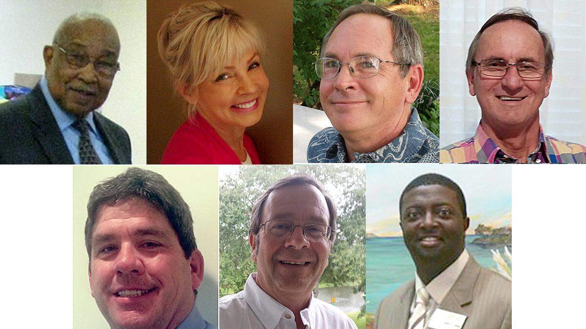 Port Royal municipal election candidates are: TOP ROW (left to right): Sam Murray (incumbent), Kristina Wetzel, John Winner and Chuck Wood for mayor. BOTTOM ROW: Jerry Ashmore, Tom Klein and Darryl Owens for Town Council.
