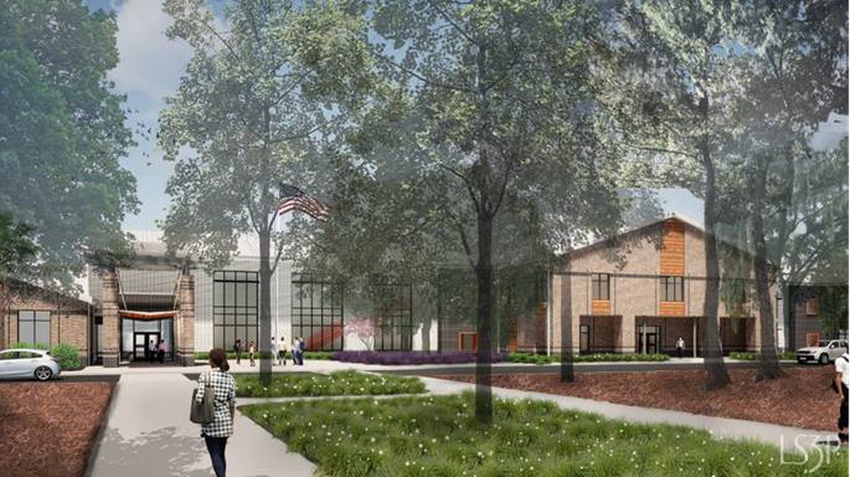 This architectural rendering of the new building for Robert Smalls Leadership Academy, provided by LS3P Associates Ltd., shows the school’s planned ship-like entranceway honoring Robert Smalls.
