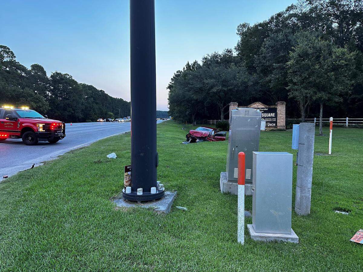 One car in the four-vehicle crash Sunday evening veered into the grass alongside the eastbound lanes of U.S. 278.