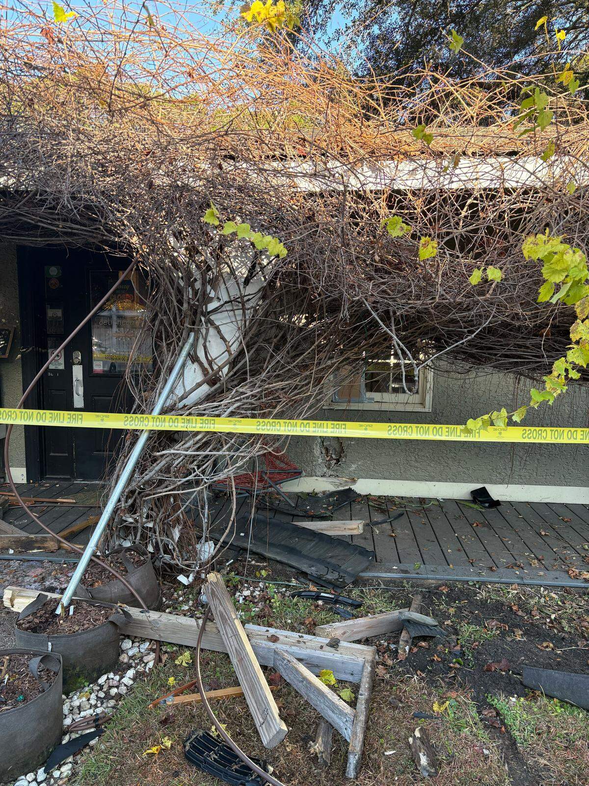 This photo, taken by delisheeyo manager Lauren Madden at 9:23 a.m., shows the damage to the property the morning of Dec. 21. 