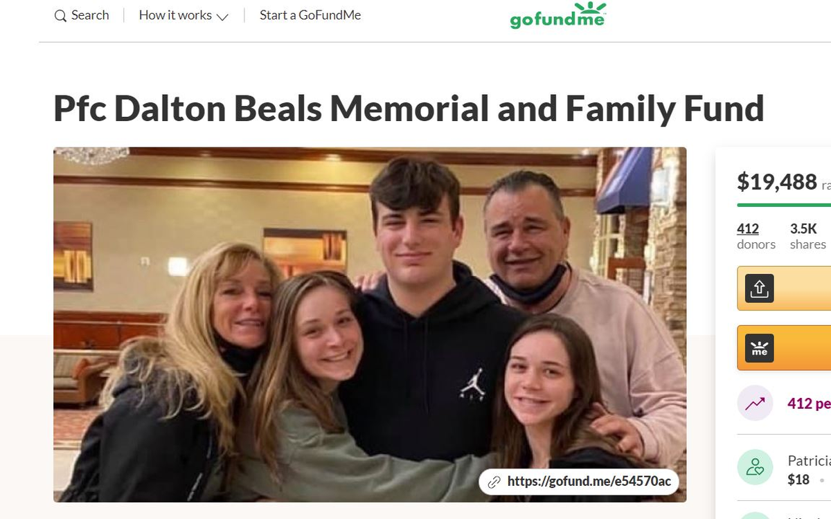 Dalton Beals was a son, a brother, a friend of many and an incredible athlete, according to a GoFundMe page set up for his family. Beals died Friday during The Crucible at Marine Corps Recruit Depot at Parris Island.