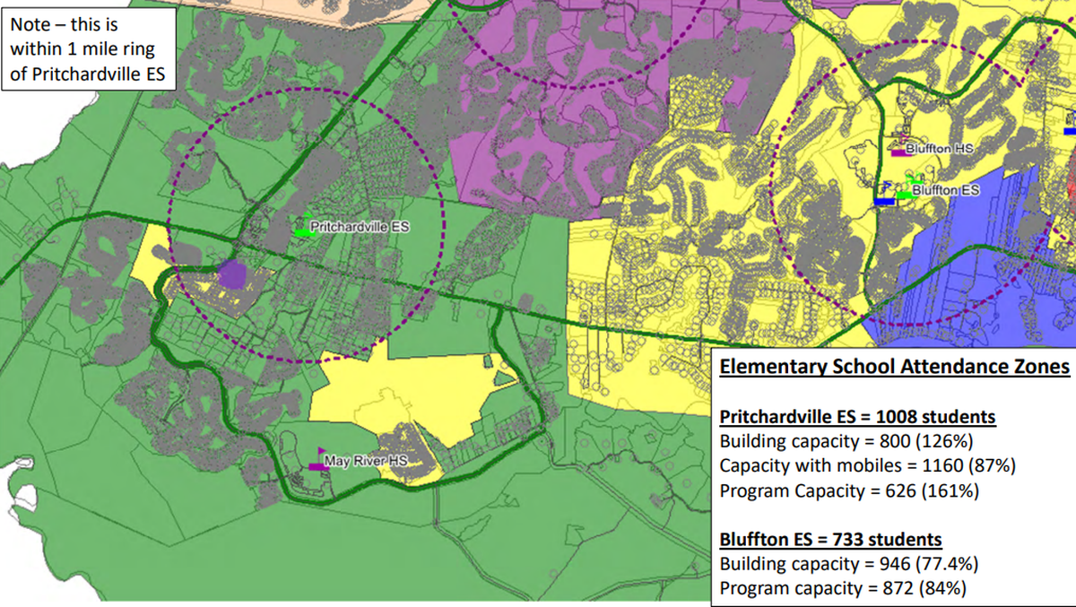 Pritchardville Elementary attendance zone.