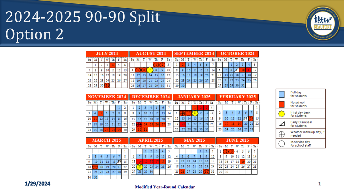 Option two for Beaufort County’s 2024-25 school year.