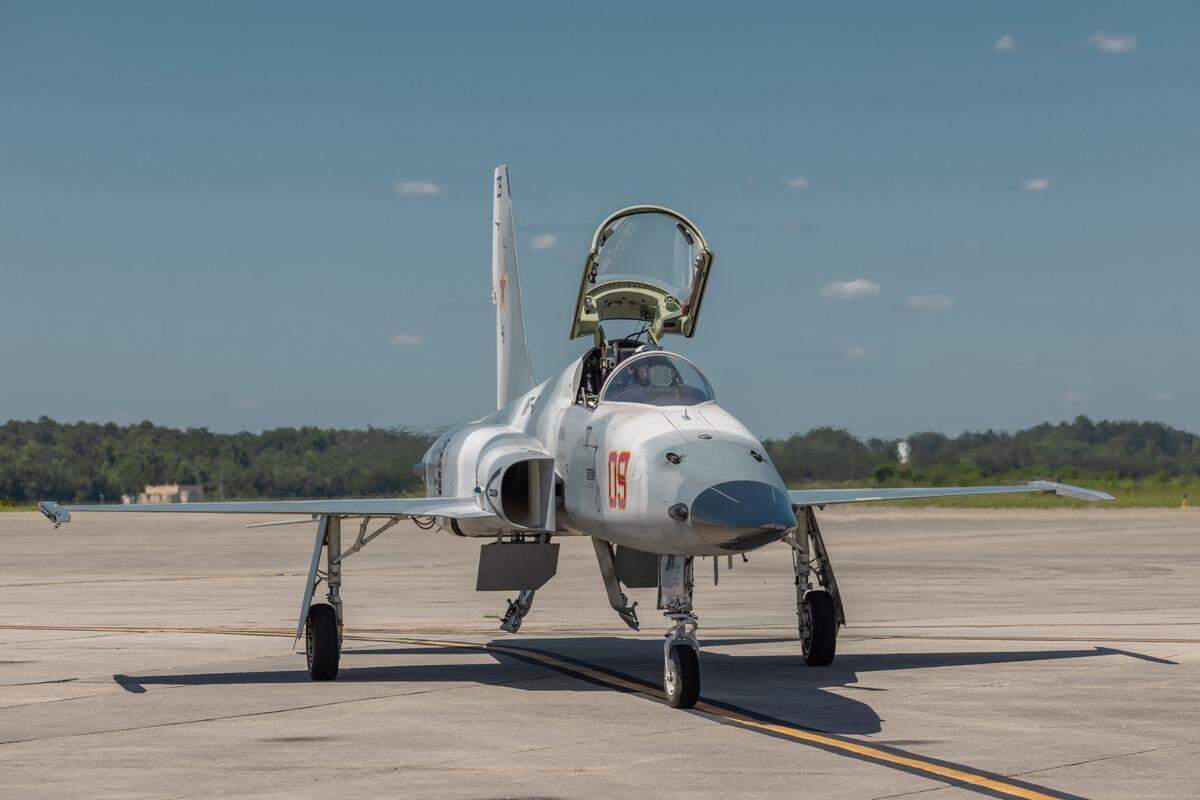 U.S. Marine Corps F-5N Tiger II’s arrive on May 30, 2024 at Marine Corps Air Station Beaufort. VMFT-402 will be officially redesignated the Marine Corps’ second adversary squadron in September.