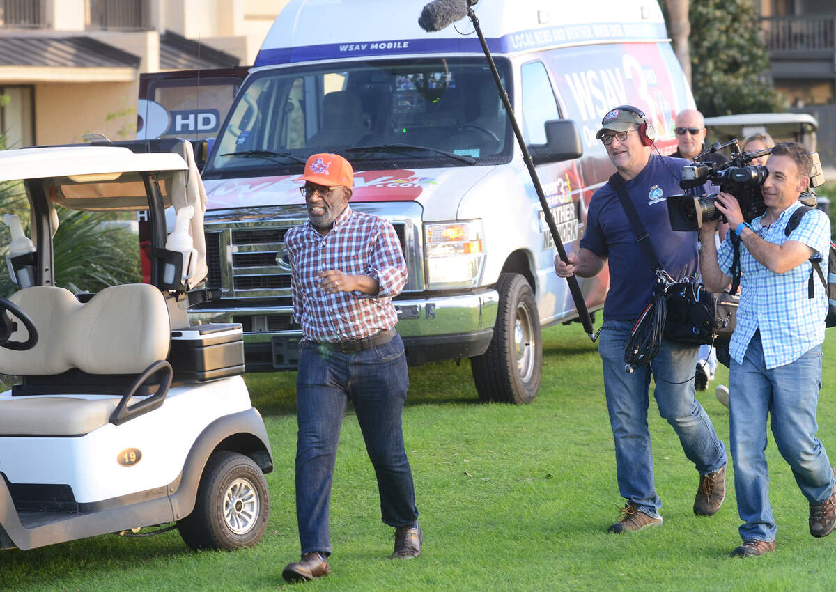 In 2015, “Today” show host Al Roker walks briskly down the 18th fairway of Harbour Town Golf Links en route to delivering the South Carolina weather at the 18th hole. His Hilton Head appearance was part of his attempt to break the Guinness World Record for Fastest Time to Report a Weather Forecast from All 50 U.S. States.