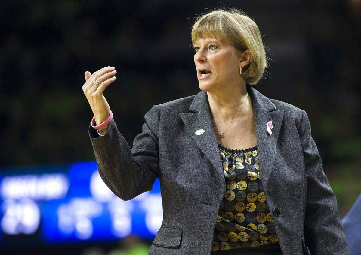 Former Purdue head coach Sharon Versyp directs her players during a first-round game against Green Bay in the women’s NCAA college basketball tournament, Friday, March 17, 2017, in South Bend, Ind. Versyp has been named the first women’s basketball coach in USC Beaufort history.