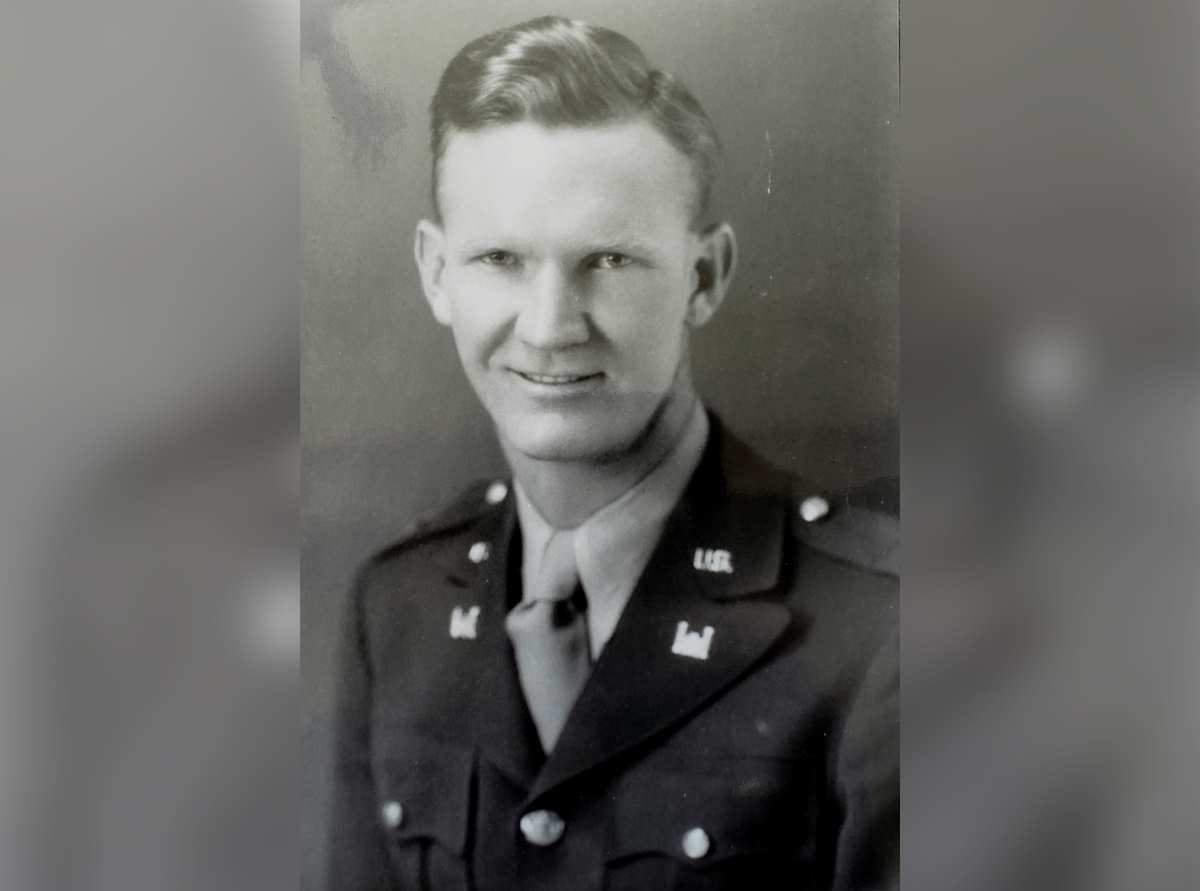 Anderson Mills Kinghorn, A U.S. Army Captain and a recipient of the Silver Star after serving in World War II, photographed around 1944.