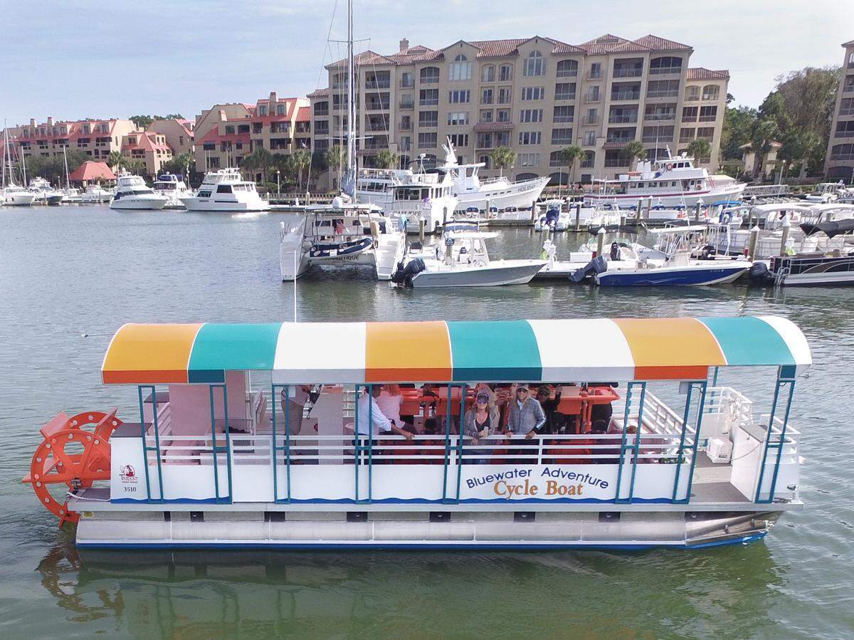 A new cycle pedal tavern on Hilton Head Island will start taking reservations Feb. 1. Up to 20 people can go out on a 2-hour cycle cruise and BYOB for a floating party.