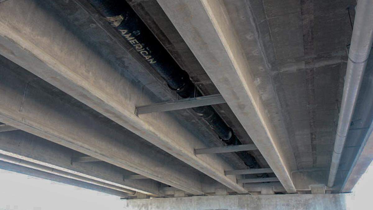 A Beaufort-Jasper Water and Sewer Authority supply line that brings water to southern Beaufort County under the Broad River Bridge can be seen in this photo taken in October 2009.