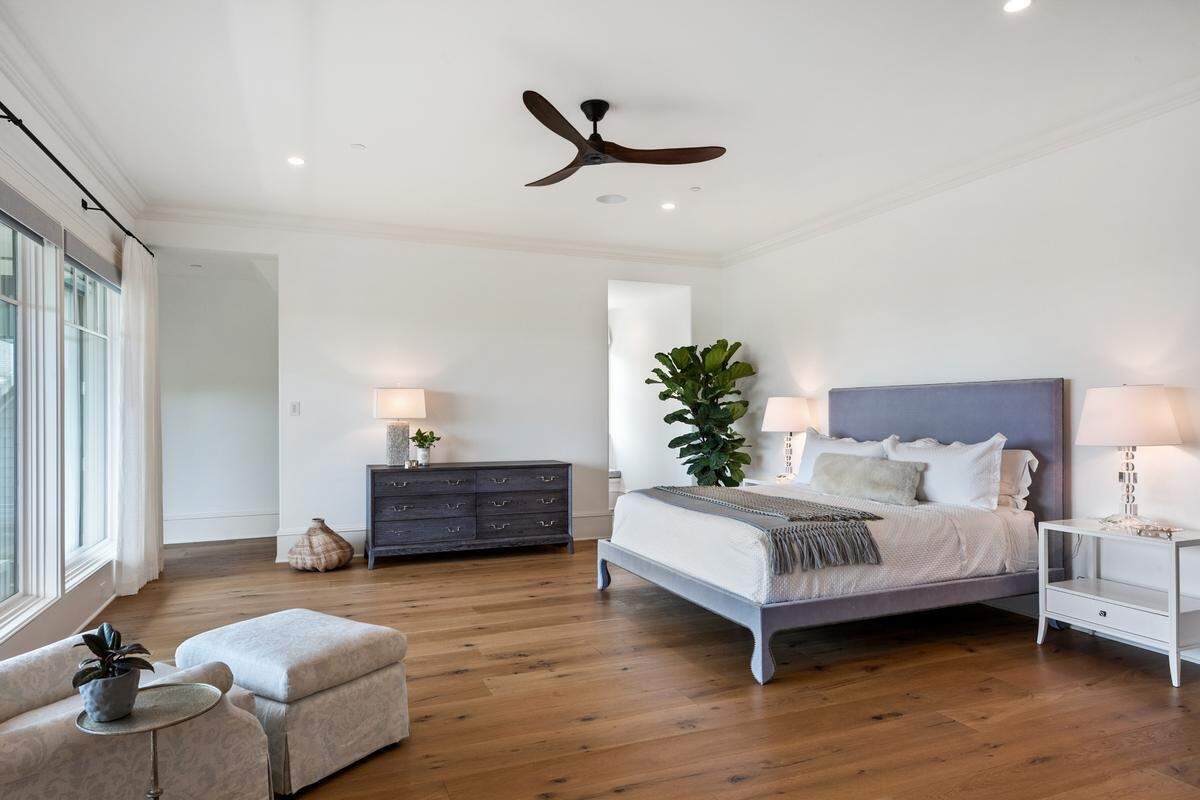 The main bedroom inside 101 Flyway Drive on Osprey Beach at Kiawah Island.