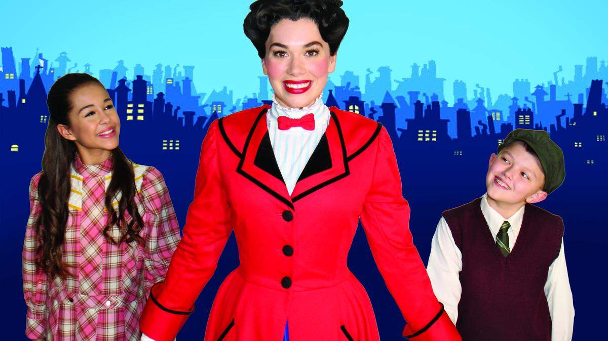 From left, Rachel Stratton, Allegra Leland and Blake Lutz star in the upcoming regional premiere of Mary Poppins, opening this week at the Arts Center of Coastal Carolina.