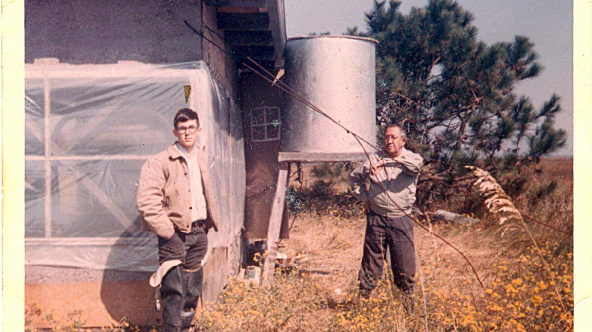 Beek Webb at age 16 showing the Gale Break Camp on Bay Point Island to his father, the late Beekman Webb Sr., for the first time.