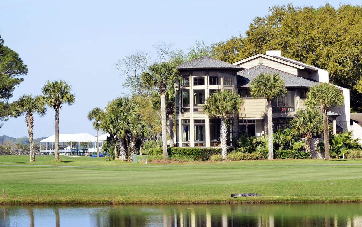 38 Windjammer Court, seen on April 8, 2015, sits on the 10th and 16th hole at Harbour Town Golf Links, Sea Pines Resort, on Hilton Head Island. The original house -- torn down and replaced by this home -- was known as the party house and the source of stories about celebrity guests and strange happenings. The present-day owner, who lives in Ohio, still hears the tales.
