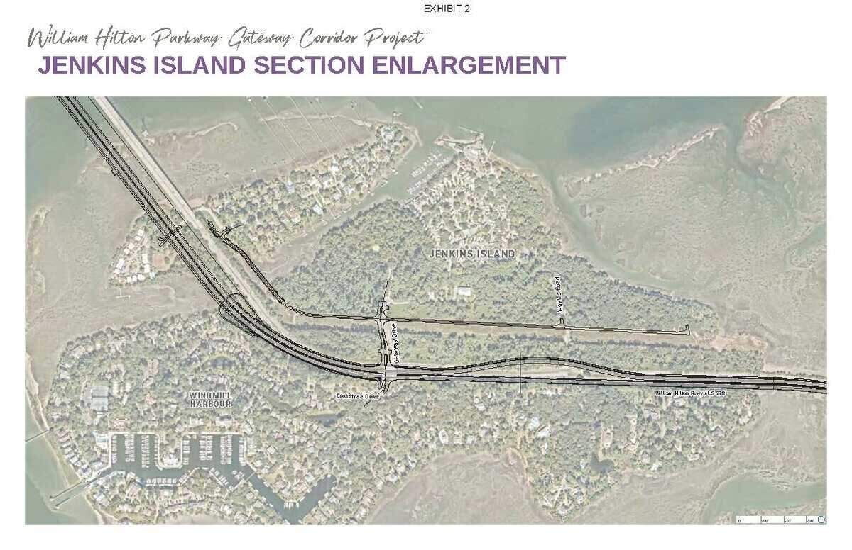 A rendering showing the replacement for the U.S. 278 bridge from Pinckney Island (not shown) to Jenkins Island.