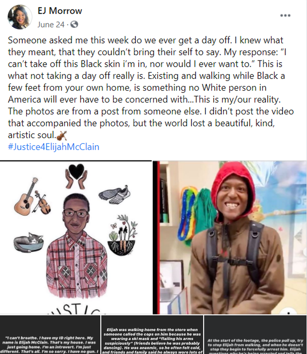 A public Facebook post shared on June 24, 2020 by Jennifer Morrow, an appointed member of the citizens advisory committee overseeing Bluffton Police.