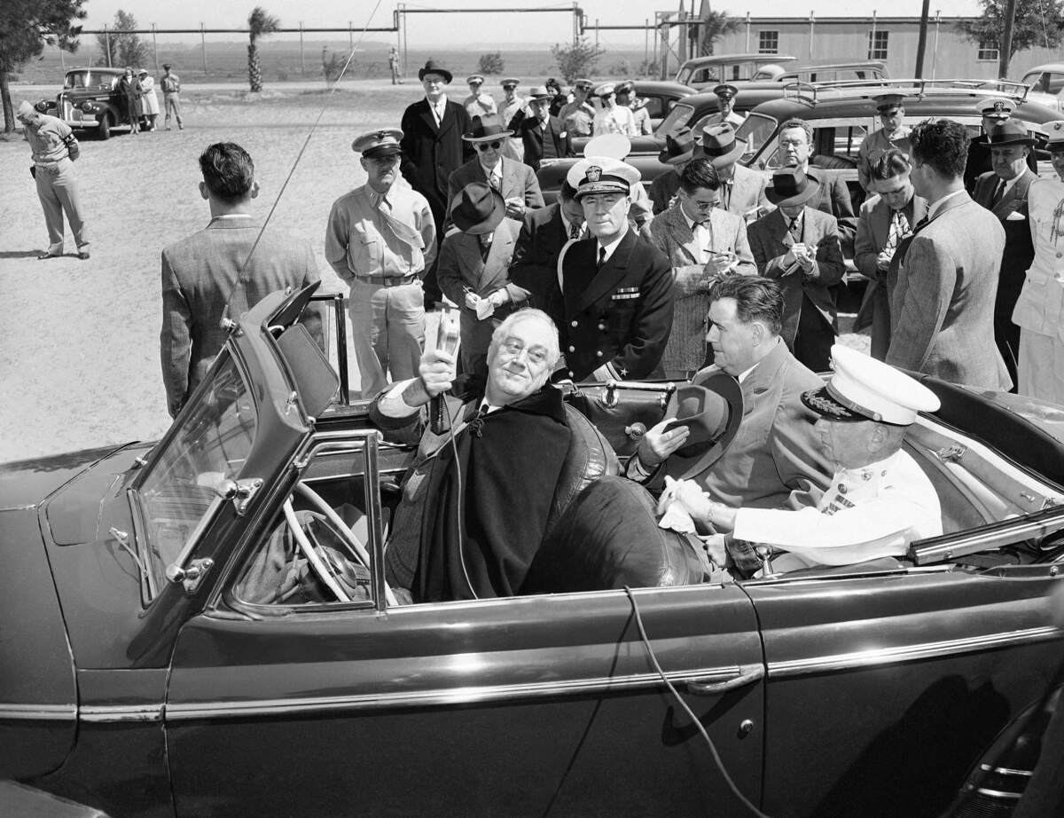 President Franklin Delano Roosevelt was the first sitting president to visit Parris Island, in April 1943.