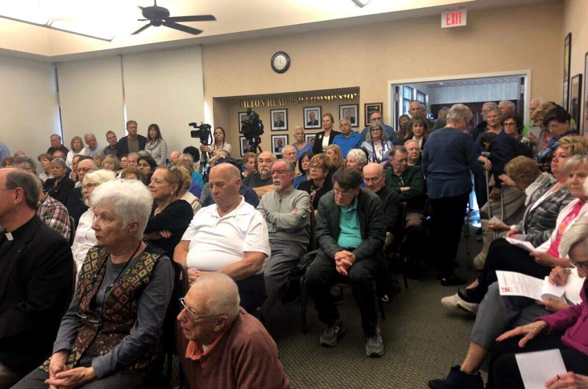 The Lowcountry Coalition Against Hate’s mayoral forum Tuesday was packed and got heated from the beginning