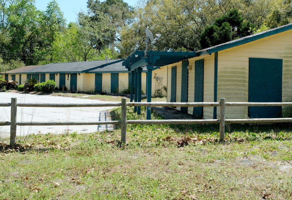 Small, yellow outbuildings at 160 William Hilton Parkway sit abandoned along U.S. 278 as seen on April 2 visible to drivers as they come and go on Hilton Head Island.