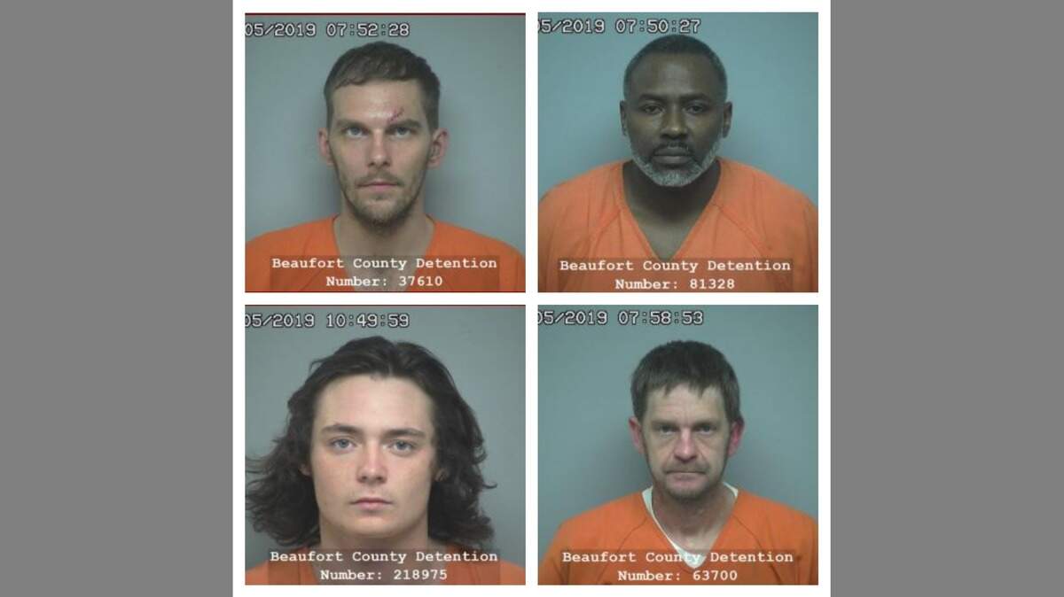 Beaufort County Sheriff’s Office arrested five people on drug charges in connection to dealing cocaine and heroin after serving a warrant at a Beaufort home Friday morning. Travis Ondeck and Tyreesh White, top row from left, and Kameron Gentile and James Brown, bottom row from left, were arrested on felony charges along with a fifth person who faces a misdemeanor charge.