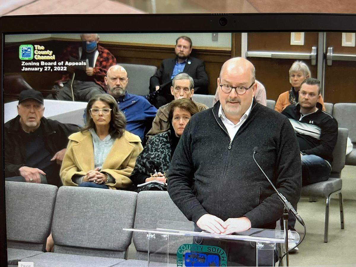 Graham Trask speaks before the Beaufort County Zoning Board of Appeals on Feb. 14.