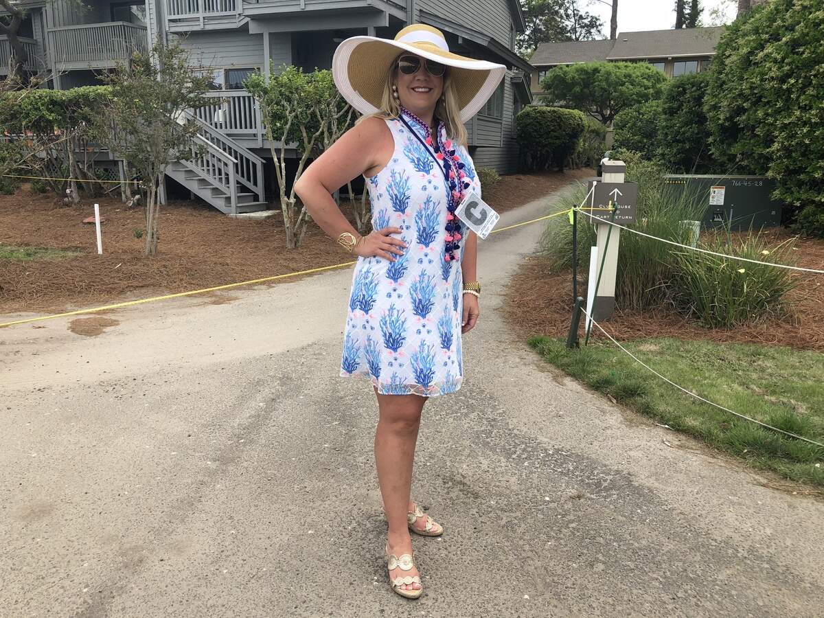 Sherry Crawley Schnackenberg bought her floppy hat from Etsy.