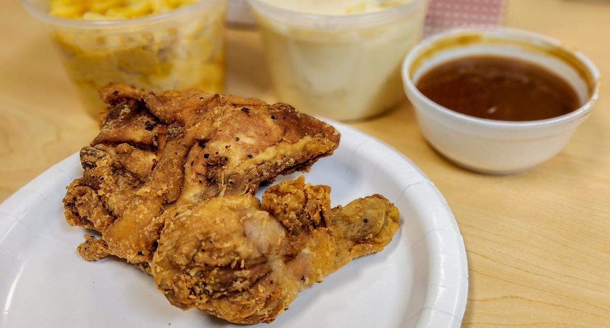 A chicken breast and leg from Cahill’s Chicken Kitchen in Bluffton, a finalist in Beaufort County’s best fried chicken.