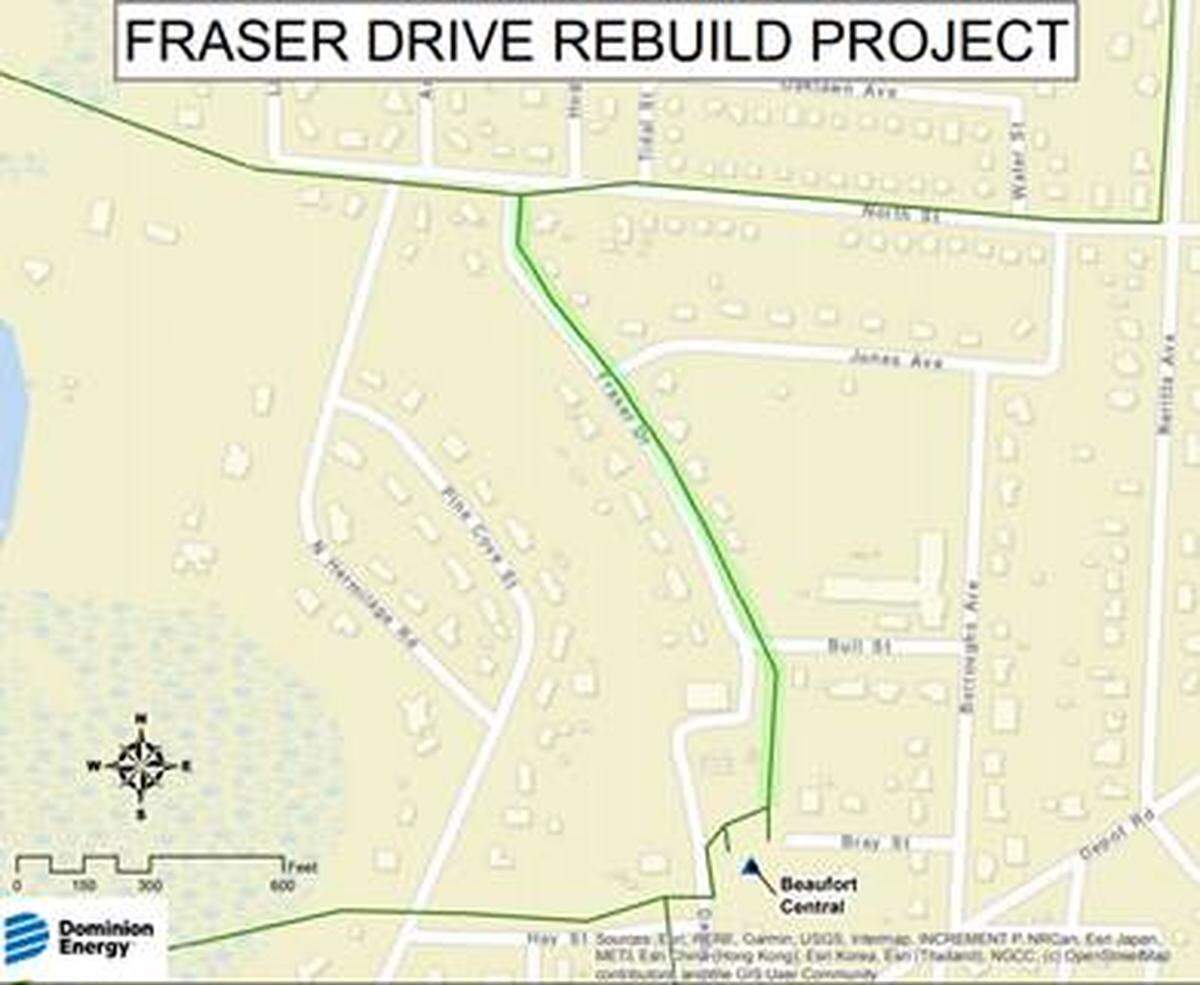 This work involved seven existing poles starting at Dominion Energy’s substation on Depot Road and ending on North Street.