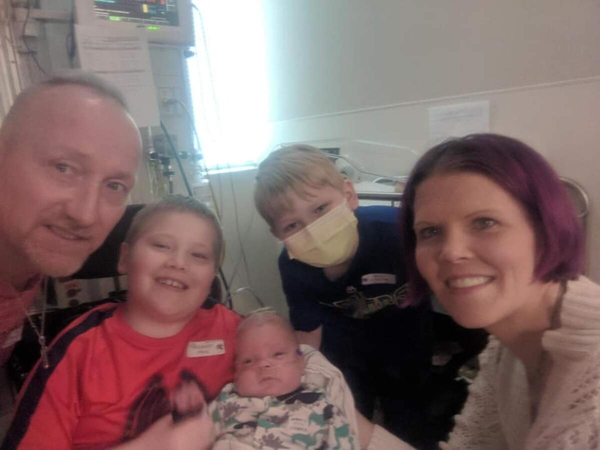 The Stariches’ first family photo since Treyton was born.