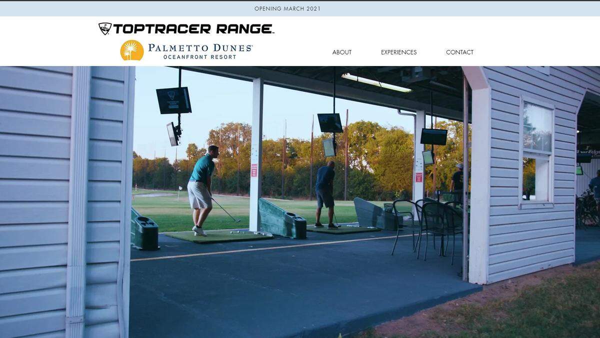 An example of a driving range with TopTracer technology as featured on the Palmetto Dunes website.