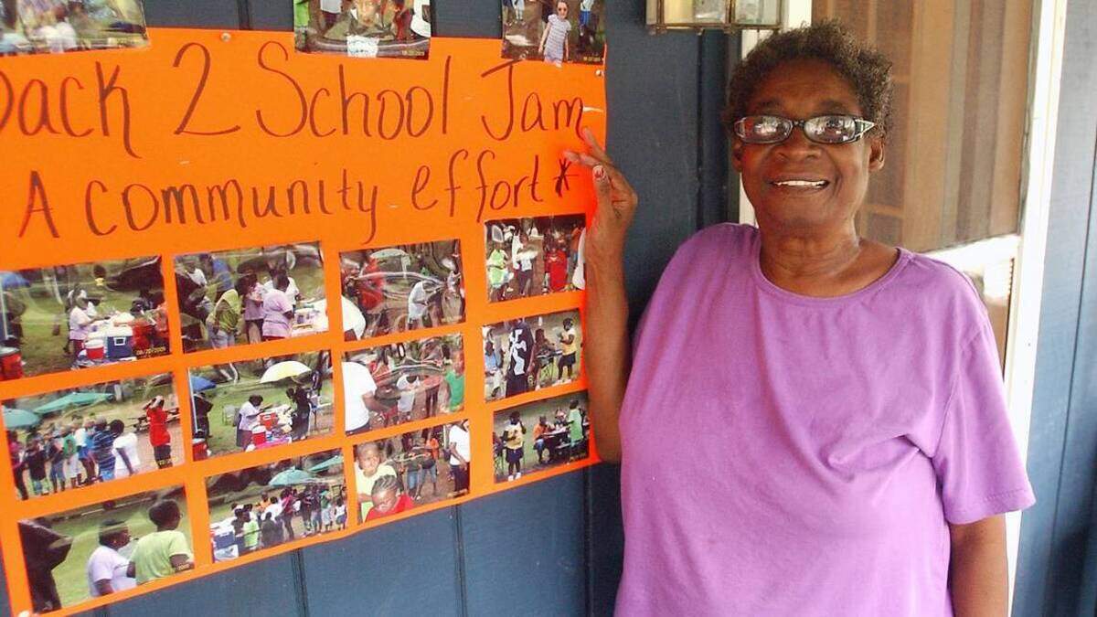 Annie Snider shown in 2009 has been helping organize a back-to-school picnic for children of the Spanish Wells Road area of Hilton Head Island for many years.