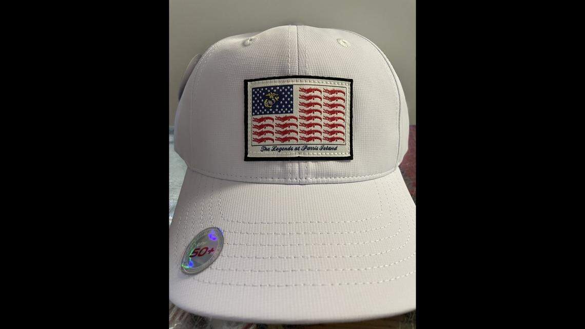 The Legends at Parris Island sells this “Fred hat” in honor of a large alligator on the golf course named Fred.